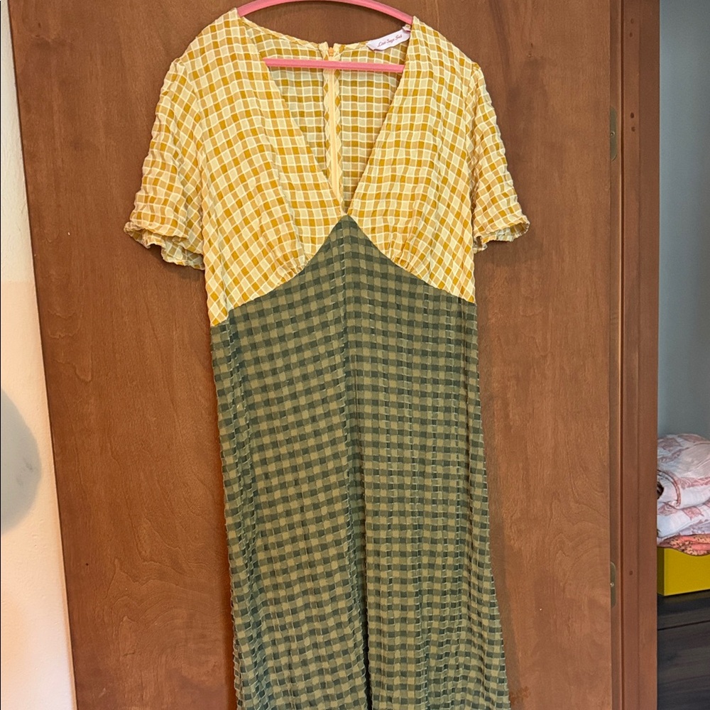 Lisa says gah! Yellow and Green Plaid Dress